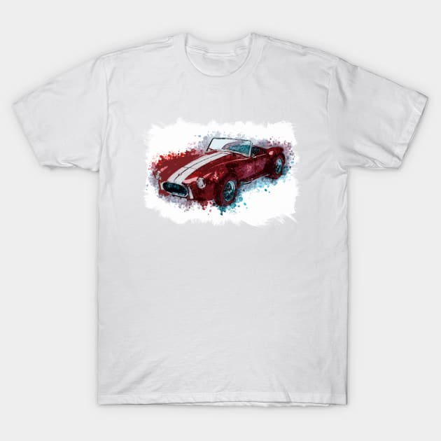 Classic Hot Rod Red Muscle Car Vintage style illustration art for the Racing Lovers T-Shirt by Naumovski